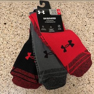 Underarmour Elevated mens 3 pack crew socks
